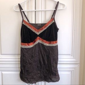 😎976 Clue Velvet/poly women’s crinkle tank top